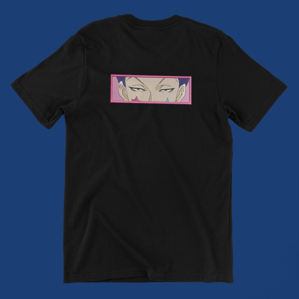 New- White&black Embroidered anime box T-shirt